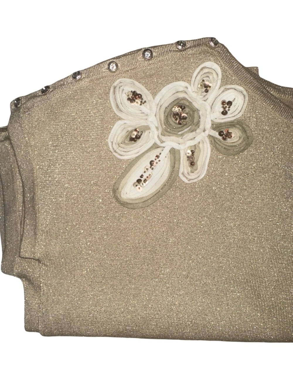 NWT Joseph A. metallic gold short-sleeve knit top size XL - Picture 6 of 12